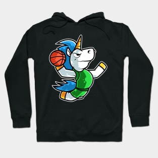 Unicorn Basketball Game Day Funny Team Sports B-ball graphic Hoodie